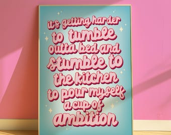Dolly Parton 9 to 5 Print: Funny Kitchen Quote Art