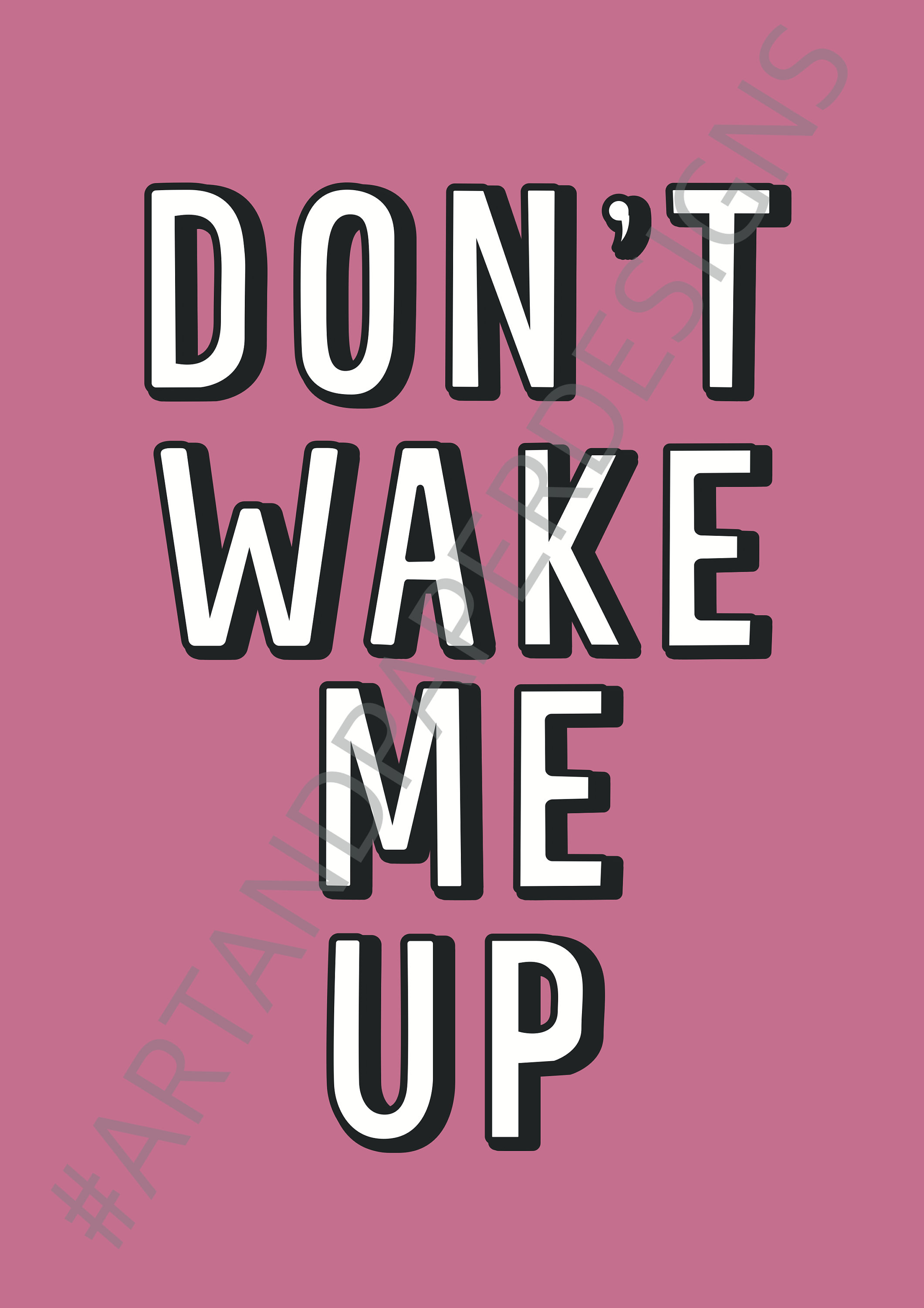 Don't Wake Me Up Print / Colourful Poster / Funny Prints / Etsy