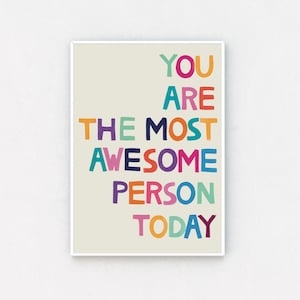 Motivational Quote Print: Colorful Nursery Wall Art Beige