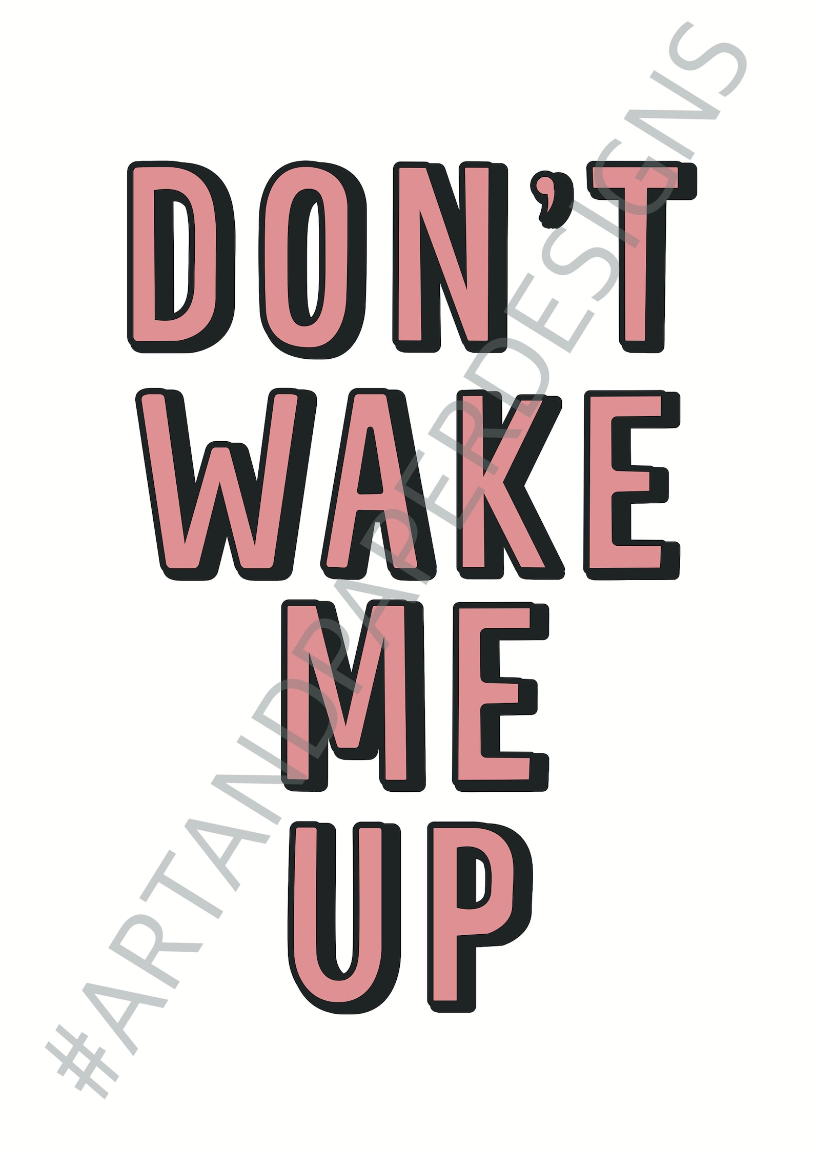 Don't Wake Me Up Print / Colourful Poster / Funny Prints / Etsy