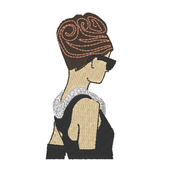 Breakfast at Tiffany machine embroidery INSTANT DOWNLOAD 4 x 4 hoop