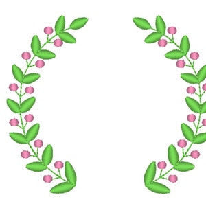 EMBROIDERY FILE  Small wreath with berries for monogram machine embroidery file 4 x 4 hoop instant download 2 colors