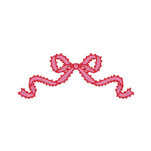 EMBROIDERY FILE  Vintage small bow for monogram machine embroidery file 4 x 4 hoop instant download 2 colors