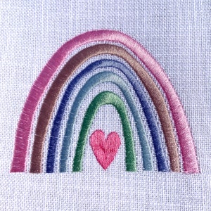 Boho Heart Rainbow - Machine Embroidery File design - 4x4 inch hoop   5 sizes ,Monogram Frame , Mini Rainbow Embroidery Design