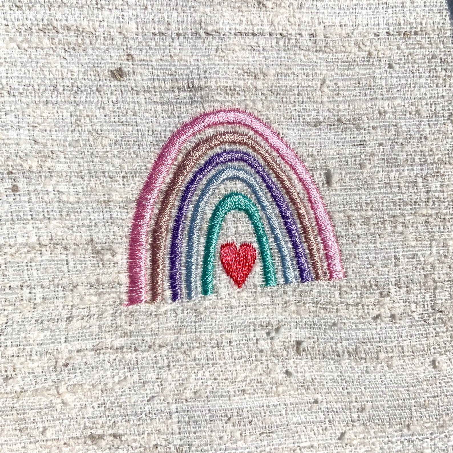 Boho Heart Rainbow Machine Embroidery File Design 4x4 Inch | Etsy