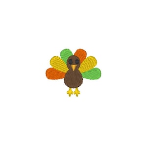 Little turkey embroidery design instant download 4 x 4 hoop 3 sizes ,mini embroidery, mini turkey.