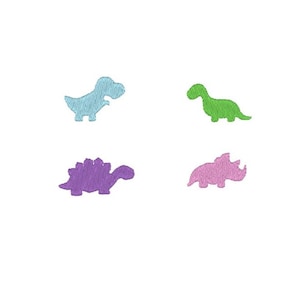 Tiny dinosaurs  machine embroidery 4 x 4 hoop 4 designs