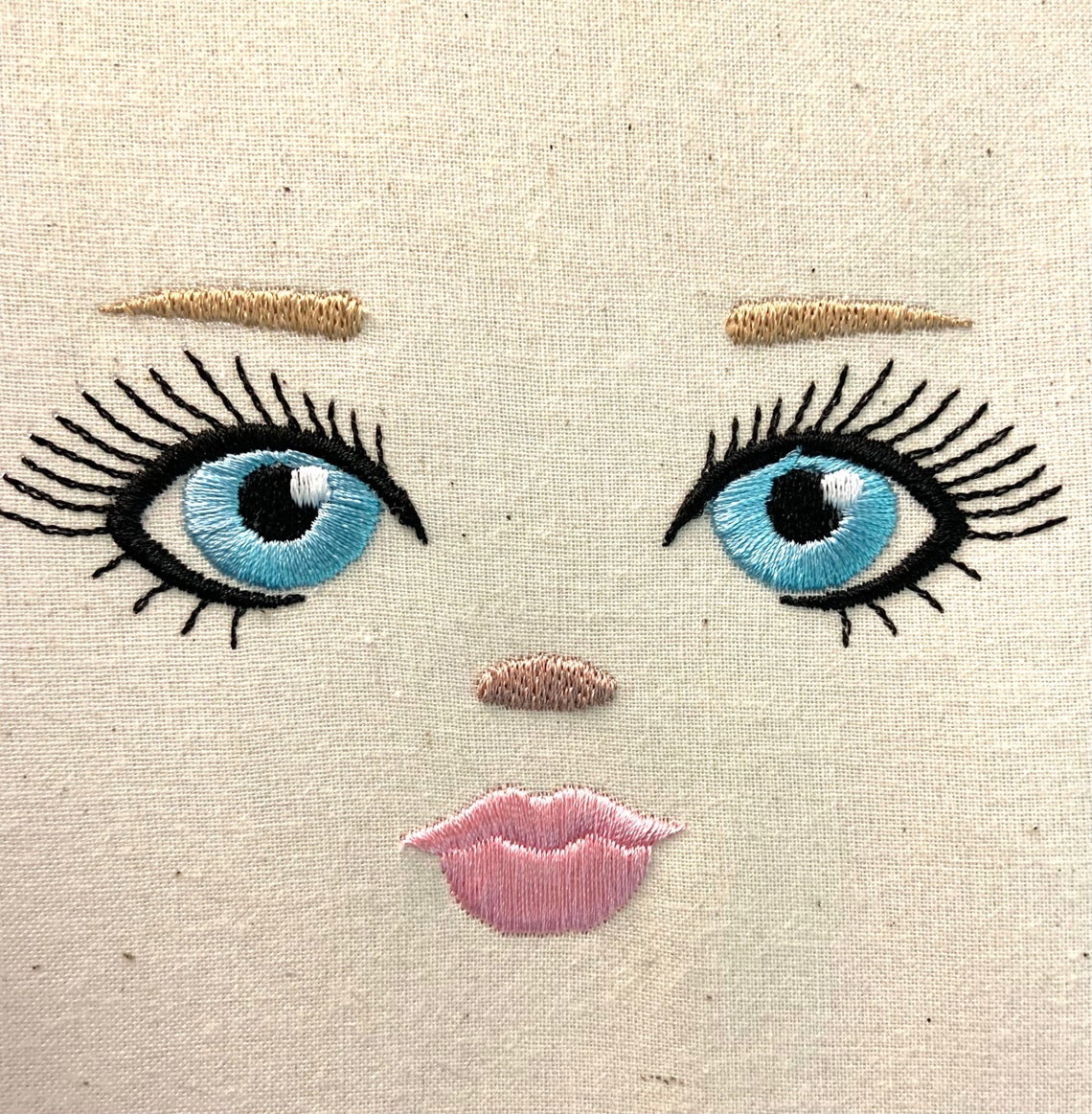 Doll Face With Eyelashes embroidery File 3 Sizes 4 X 4 Hoop Etsy