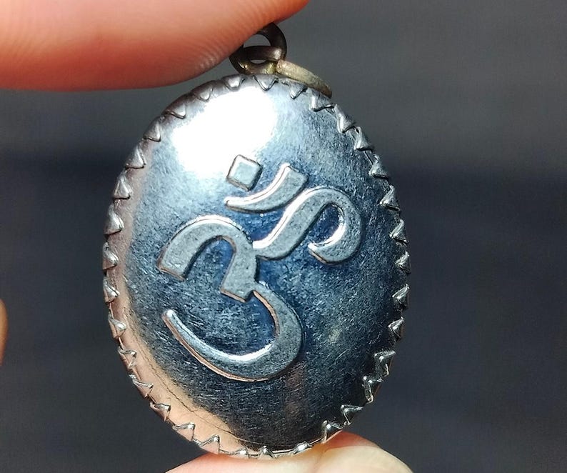 Goddess Gayatri Hindu Locket Pendant, Om Symbol Amulet (free Rope ...