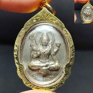 Thaise amulethanger, Beautiful, Lord Shiva, Uma Devi, Maha Deva, god Hindu, vernietiger van het kwaad, geluk, beschermen, PD250337, gratis verzending