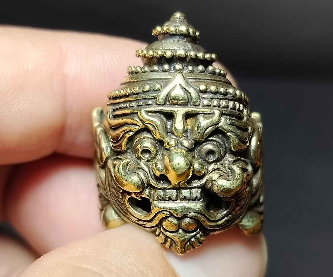 Thai Amulet Ring, Beautiful, Thao Wessuwan, Giant Demons
