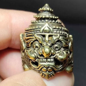 タイのお守りリング、美しい、タオ ウェスワン、巨大な悪魔、富の神、保護、ユニセックスリング、RA240809、送料無料