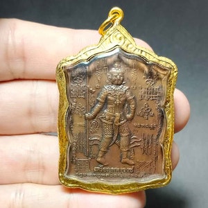 1 Pcs. Thai Amulet Pendant, Talisman Yantra, Giant, Phra Pirap, Maharaj, Help Protecting From Evils, Increase Money, Good Luck For Owner image 3