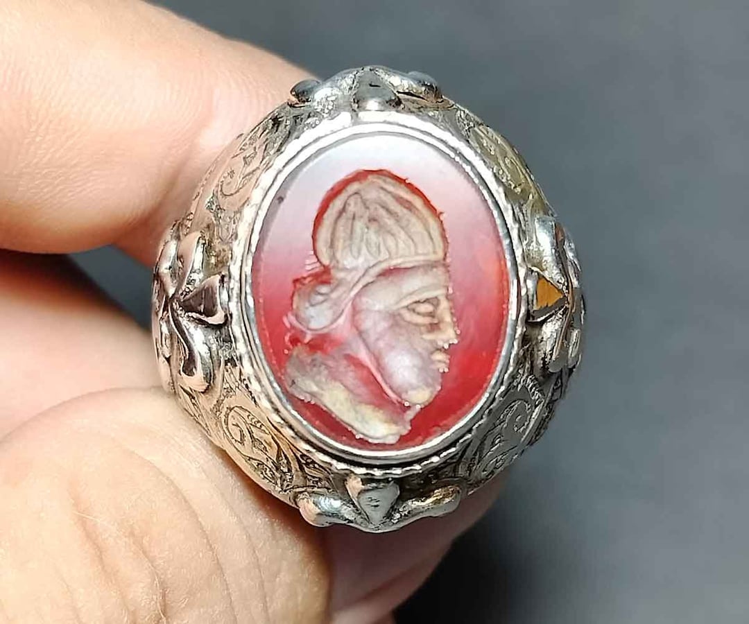 Beautiful Ring, Victorian Style, Men Vintage Ring, Afghan Silver