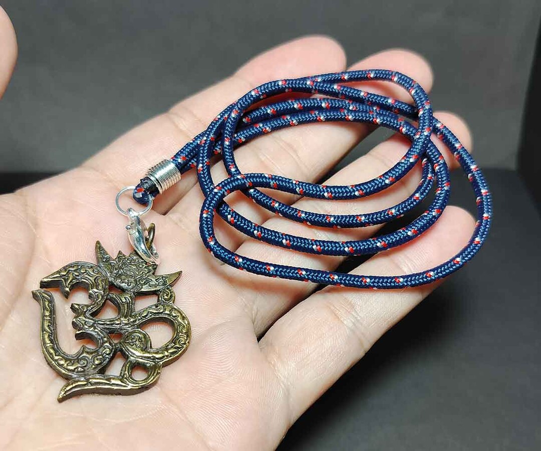 Hindu Pendant Rope Necklace Ganesha Ganesh Ganapati Ohm Etsy