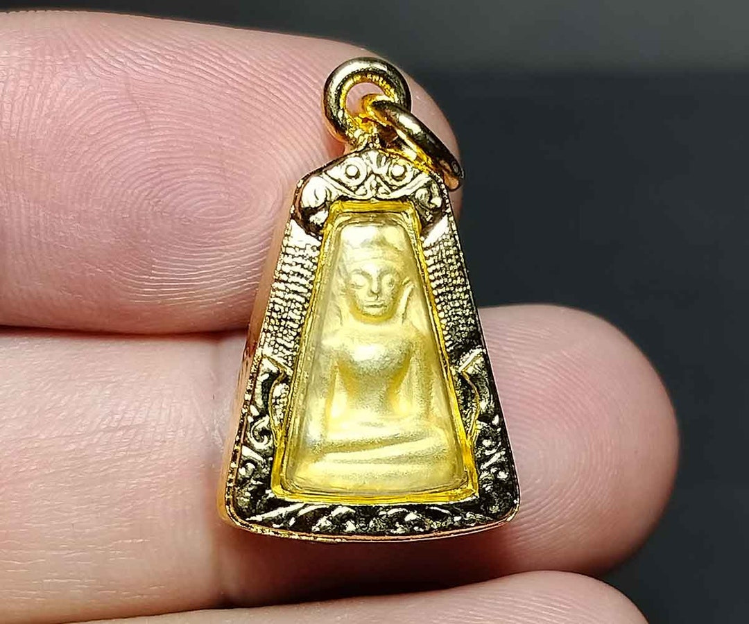 Phra Phong Suphan Thai Amulet Pendant, Good Luck Talisman, Rope