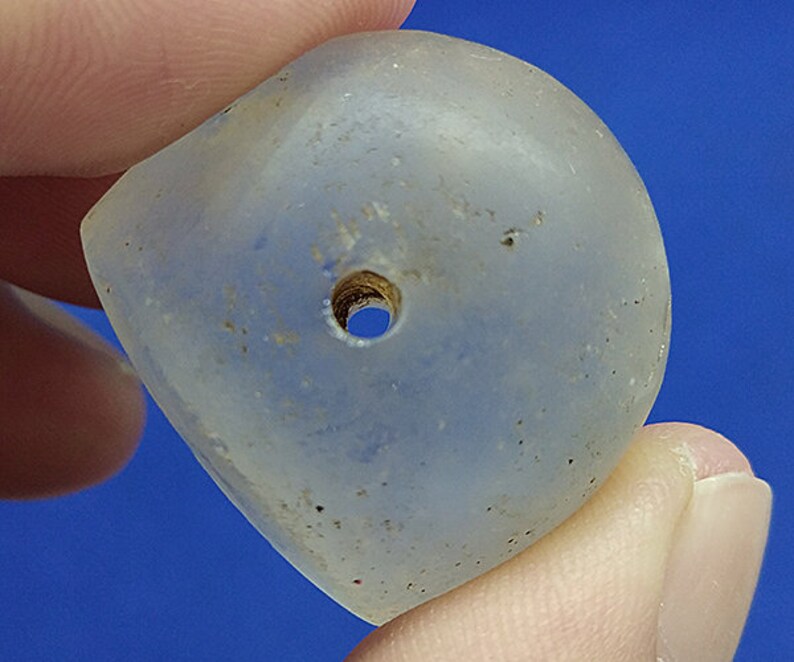 Near Eastern Old Crystal Rock Stone Intaglio Arab Turban Stamp Seal Wax Dome Bead BE637