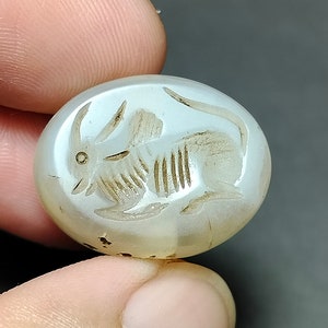 Objet de collection, dôme, belle perle, millésime du Proche-Orient, pierre d'agate, taille-douce bison, cachet de cire, livraison gratuite, BC230408