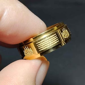 Thaise amuletring, mooi, de 5-rijige yantra, populaire yantra's in Thailand, fortuin, bescherming, vrede, uniseks ring, RA250301, gratis verzending