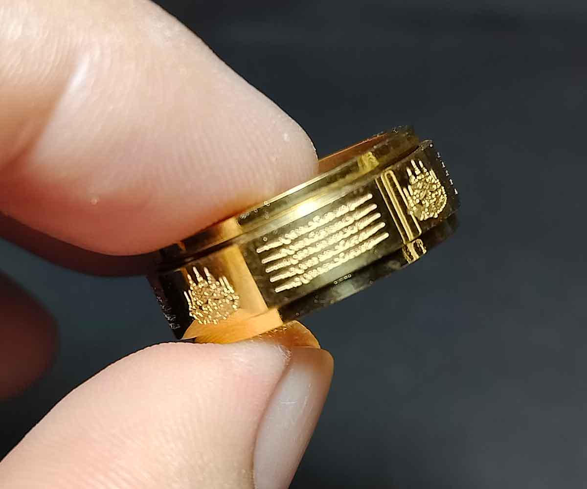 Anello Da Pollice Per Tiro Con L'arco Vermil Archery Lotus II, Ottone, Fatto A Mano In Thailandia