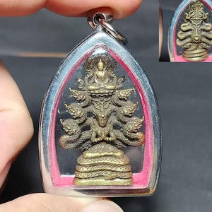 Tajski Amulet Wisiorek, Tajska Sztuka, Budda, Phra Naga Prok, Budda Soboty, Powodzenia, Dobrobytu, PD250109, Darmowa Wysyłka