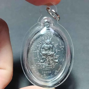 Thai Amulet Pendant, Phaya Hanuman Coin Model, Luang Pu Maha Sila Sirichanto, Good Luck, Protection, PD250828, Amulet Antique, Free Shipping