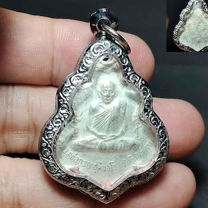 Thai Amulet Pendant, Luang Phor Kuay BE. 2521, Talisman, Hanuman Yantra, Lucky Rich Money Good Luck in Love, PD250530, Free Shipping