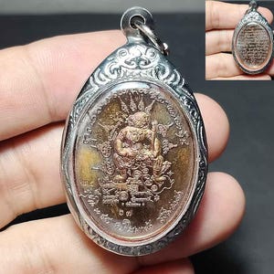 Thai Amulet Pendant, Phaya Hanuman Coin Model, Luang Pu Maha Sila Sirichanto, Good Luck, Protection, PD250806, Amulet Antique, Free Shipping