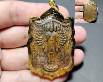 Thai Amulet Pendant, Talisman Yantra, Hindu Ramayana Phra Narai Or Lord Vishnu Open The World Success Charm, Amulet Antique, Free Shipping