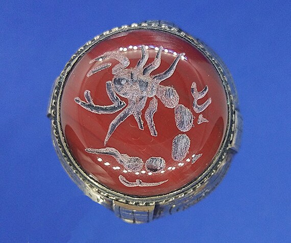 Scorpio Zodiac Ring, Signet Ring, Attractive Afgha