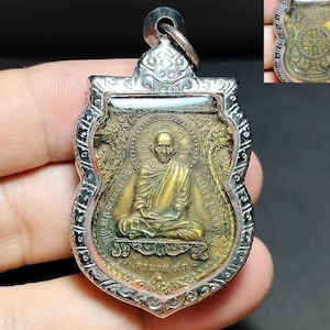 Tajski Amulet Wisiorek, Piękny Wisiorek, Luang Phor Ruay, Talizman Buddy, Moneta Sema, Powodzenia, Pieniądze, Ochrona, PD250417, Darmowa Wysyłka