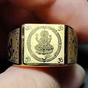 Thaise amuletring, mooi, hindoe, Lakshmi, Laxmi, godin van de rijkdom, fortuin, kracht, schoonheid, uniseks ring, RA240502, gratis verzending
