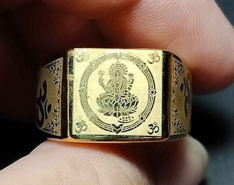 Thai Amulet Ring, Beautiful, Hindu, Lakshmi, Laxmi, Goddess of Wealth, Fortune, Power, Beauty, Unisex Ring, RA240502, Free Shipping