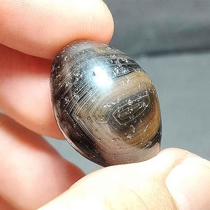 コレクターズアイテム、美しいビーズ、古いビーズ、大型、スレイマニビーズ、スレイマニビーズ、瑪瑙ビーズ、お守り、ジビーズ、BT250403、送料無料