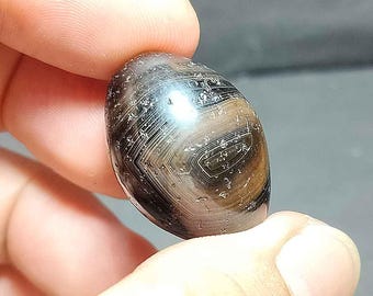 Large Sulemani Agate Bead, Amulet Talisman (20x28 mm)