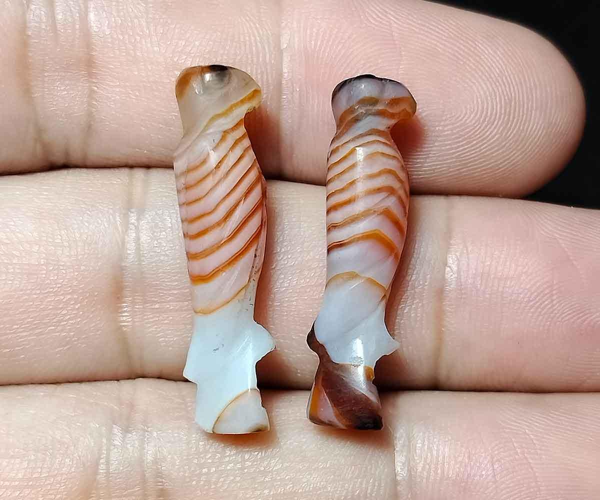 ピュースタイル カーネリアンアゲート イーグルアミュレットビーズ 2個