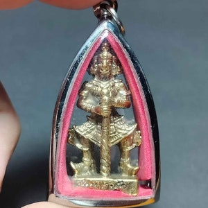 Tajski wisiorek amulet, Thao Wessuwan 4 Face, Bóg bogactwa, Brązowa statua, Powodzenia, Ochrona mocy, PD240616, Amulet antyczny, Darmowa wysyłka