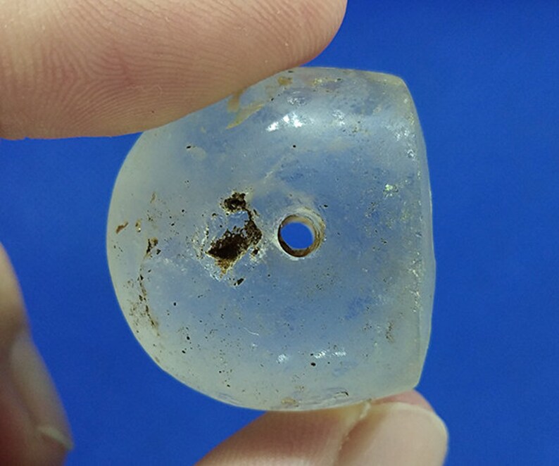 Near Eastern Old Crystal Rock Stone Intaglio Arab Turban Stamp Seal Wax Dome Bead BE637