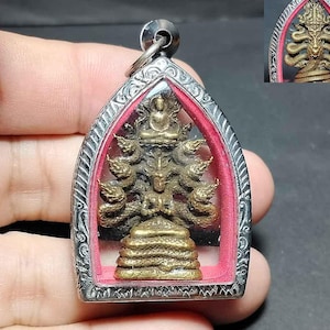 Thaise amulethanger, Thaise kunst, mooi, Boeddha, Phra Naga Prok, Boeddha van zaterdag, geluk, voorspoed, PD250516, gratis verzending
