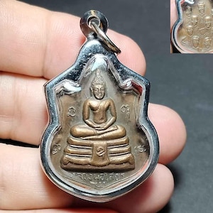 タイのお守りペンダント、ユニーク、美しいブロンズ、ブッダ・ソートーン、9人のタイ王、保護、幸運、PD250515、お守りアンティーク、送料無料