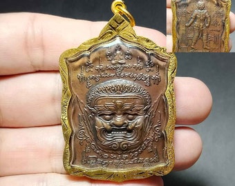 Thai Amulett Anhänger, Art Thai, Talisman Yantra, Riese, Phra Pirab, Maharaj, Hilfe Schutz vor Bösem, Geld, Glück, kostenloser Versand