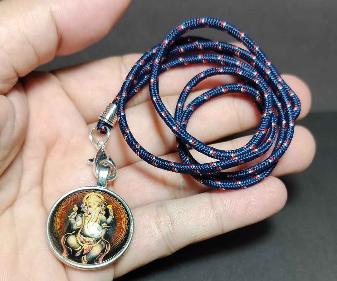 Hindu Pendant Rope Necklace Ganesha Ganesh Ganapati Etsy