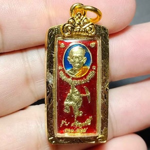 Thai Amulet Pendant, Art Thai, Luang Por " LP Ruay ",  Rich, Good Luck, Success Lucky Wealth, PD240402, Amulet Antique, Free Shipping
