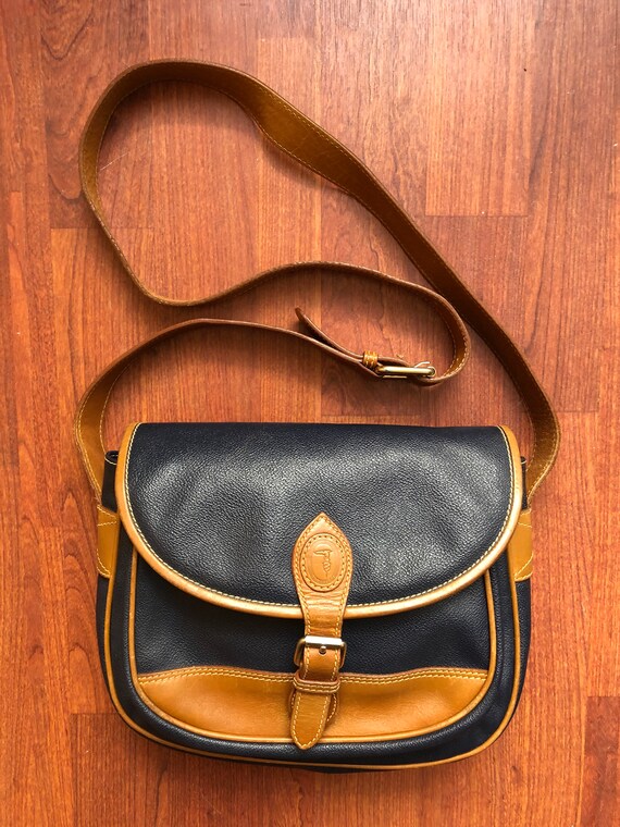 Vintage Trussardi crespio? saddle bag blue grain a