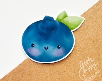 Kawaii Blueberry Glossy Vinyl Sticker