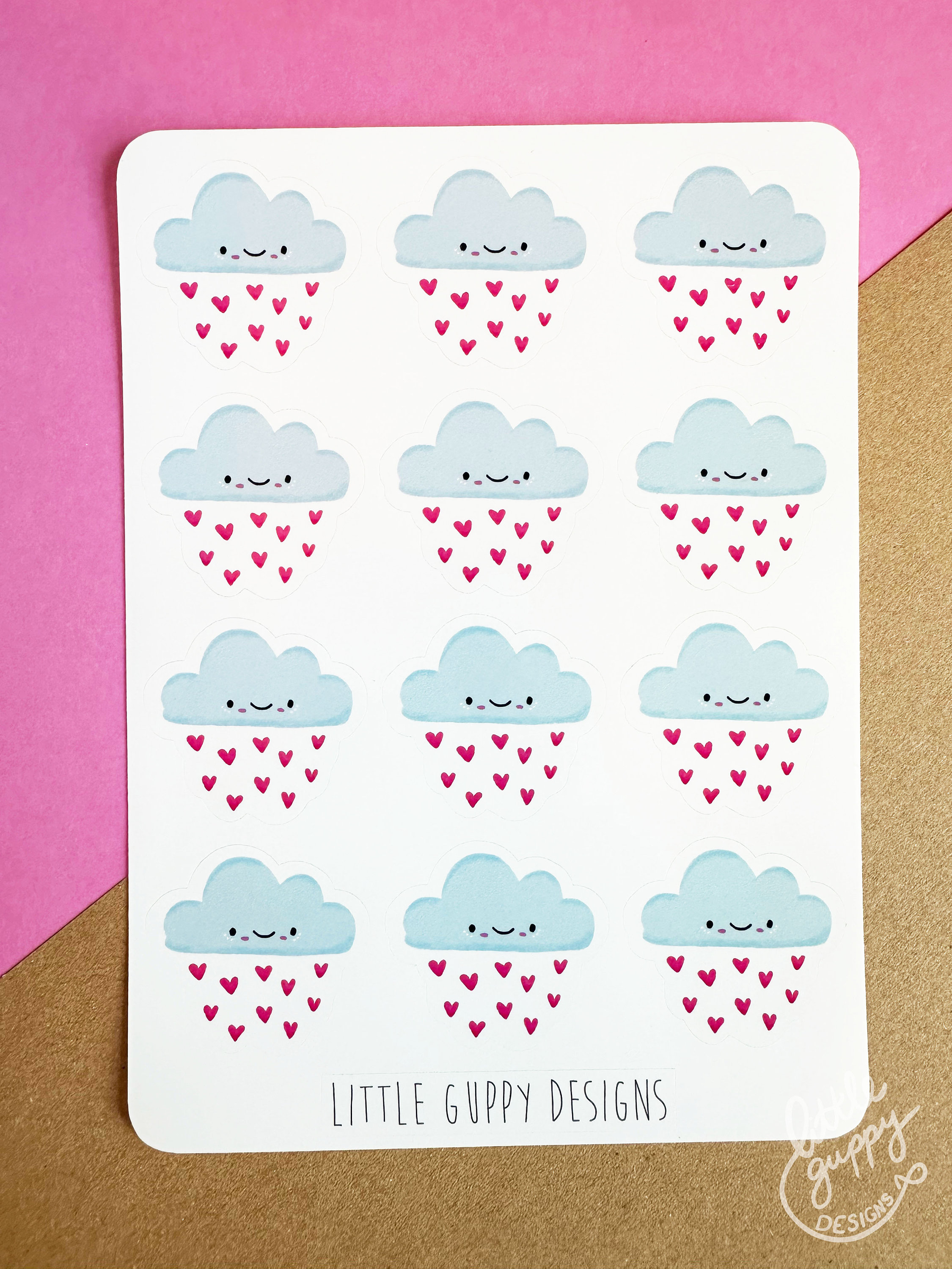 Happy Kawaii Cloud Glossy Sticker Sheet - Journal Stickers - Planner ...