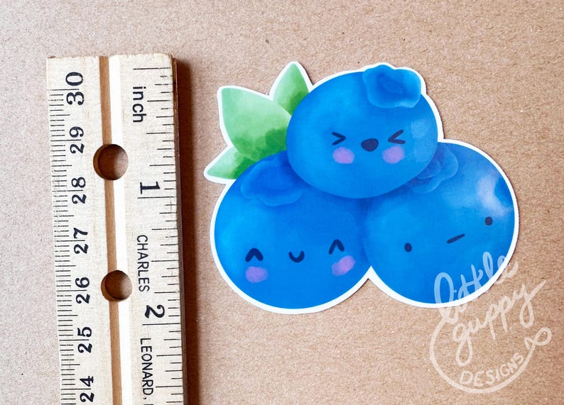 Kawaii Blueberry Group Glossy Vinyl Sticker - Etsy