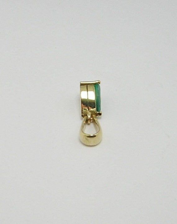 Colombian Emerald Pear Shape Solitaire Pendant 2.… - image 3