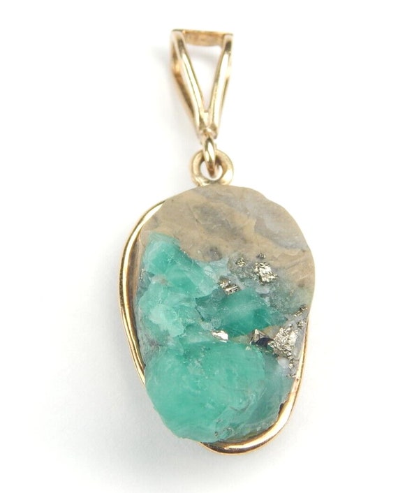 Colombian Emerald Natural Raw Crystal Pendant 16.0