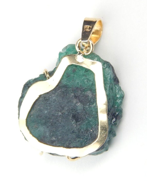 Colombian Emerald Natural Raw Crystal Pendant 26.… - image 8